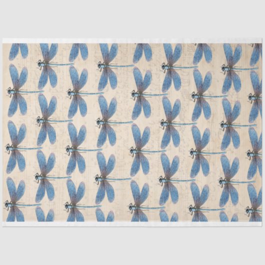 ブルードラゴンフライ家具デクページ紙 薄葉紙 (正面)