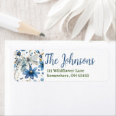 ブルードラゴンフライ差出人住所ラベルフローラ ラベル (インサイチュ)