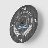 ブルードラゴンフライ素朴アクリル壁時計 ラウンド壁時計 (傾斜)