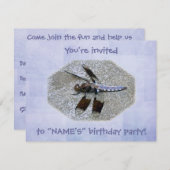 ブルードラゴンフライ誕生日パーティーへの招待 招待状 (正面/裏面)