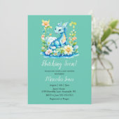 ブルードラゴンフローラハッチングマンスーン赤ちゃんシャワー 招待状 (スタンド正面)