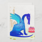 ブルードラゴンベビーお誕生日ケーキキャンドル シーズンカード (正面/裏面)