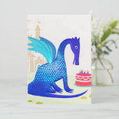 ブルードラゴンベビーお誕生日ケーキキャンドル シーズンカード (スタンド正面)