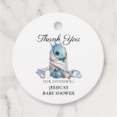 ブルードラゴンベビーシャワーありがとう フェイバータグ (正面)