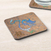 ブルードラゴン中国のオンラステッドルック飲み物用コースター コースター (左側)