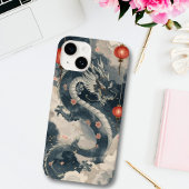 ブルードラゴン中国のランタン iPhoneケース