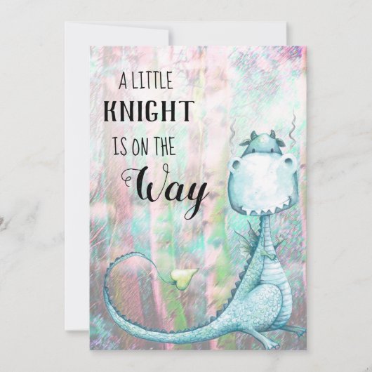 *~*ブルードラゴン男の赤ちゃんベビーシャワー招待状 招待状 (正面)