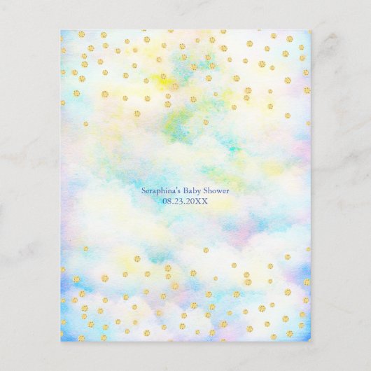 ブルードラゴン赤ちゃんシャワービンゴゲーム (裏面)