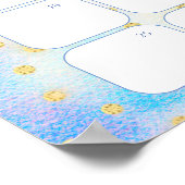 ブルードラゴン赤ちゃんシャワー期日カレンダーポスター ポスター (角)