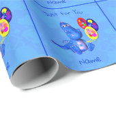 ブルードラゴン&バルーンパーソナライズされた誕生日 ラッピングペーパー (ロールコーナー)