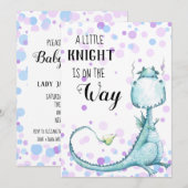 ブルードラゴン ベイビーボーイ ドット シャワー インビテーション (正面/裏面)