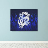 ブルードラゴンinクロムカーボンファイバースタイル キャンバスプリント (インサイチュ (ウッドフロア))