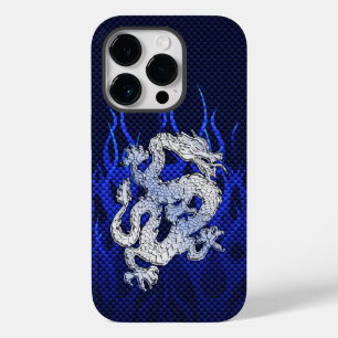 ブルードラゴンinクロムカーボンファイバースタイル Case-Mate iPhone 14 proケース