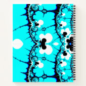 ブルードラマチックなフラクタル縞 ノートブック (裏面)