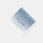 ブルードリッピンググリッターグラムバースデーパーティー スタンダードカクテルナプキン (角)