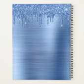 ブルードリッピンググリッターパーソナライズされた プランナー手帳 (裏面)