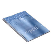 ブルードリッピンググリッター パーソナライズされた ノートブック (右側)