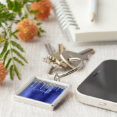 ブルードリップガーリーグリッターブラシ金属モノグラム キーホルダー (側面)