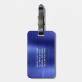 ブルードリップガーリーグリッターブラシ金属モノグラム ラゲッジタグ (裏面縦)