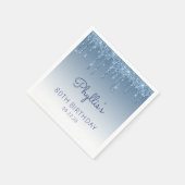 ブルードリップグリッターグラム80thバースデーパーティー スタンダードカクテルナプキン (角)