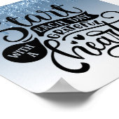 ブルードリップグリッター感動的引用文ポスター ポスター (角)