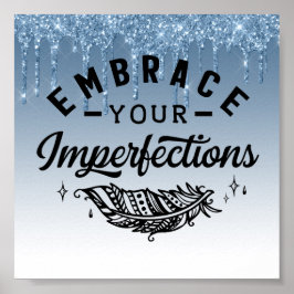 ブルードリップグリッター感動的引用文ポスター ポスター