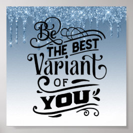 ブルードリップグリッター感動的引用文ポスター ポスター