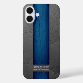 ブルードリップネームアブストラクトテクスチャー iPhone 16 PLUSケース