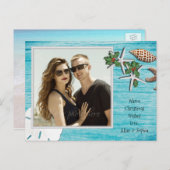 ブルードリフトウッド熱帯クリスマスフォト シーズンポストカード (正面/裏面)