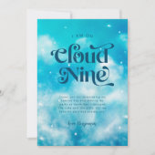 ブルードリーミーパステルクラウドナイン9thバースデーパーティー サンキューカード (正面)