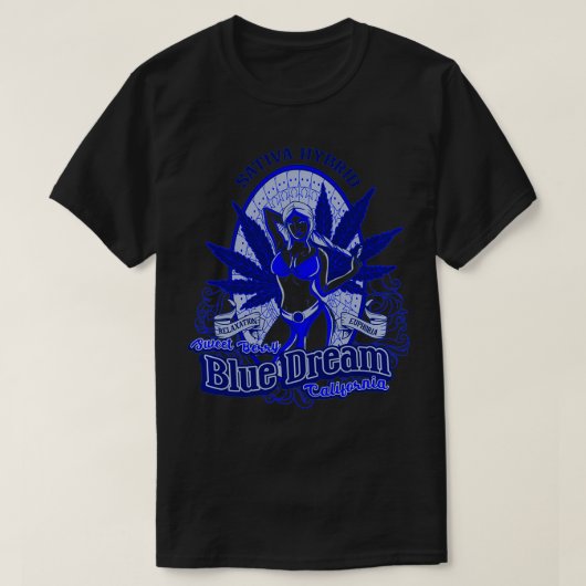 ブルードリームカリフインスパイアォルニア雑草関連の甘い Tシャツ (デザイン正面)