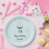 ブルードリームキャッスタイリッシュチャーボホデザイン誕生日 ペーパープレート (パーティー)