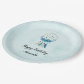 ブルードリームキャッスタイリッシュチャーボホデザイン誕生日 ペーパープレート (アングル)