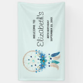 ブルードリームキャッスタイリッシュチャーボホデザイン誕生日 横断幕 (縦)