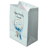 ブルードリームキャッスタイリッシュチャーボホデザイン ミディアムペーパーバッグ (裏面アングル)