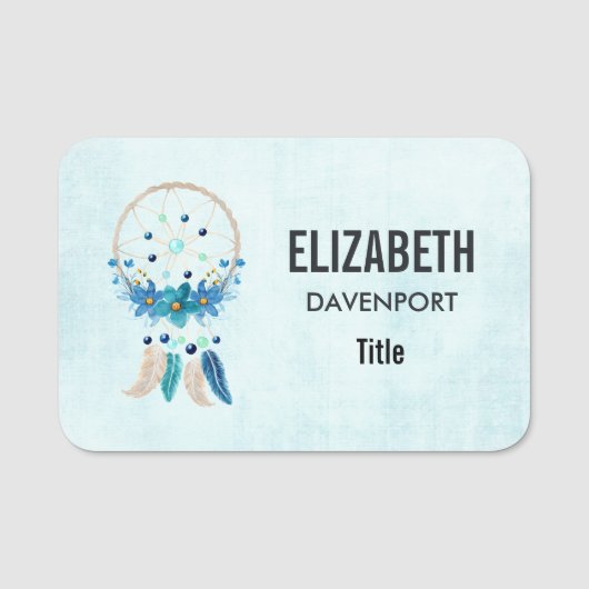 ブルードリームキャッスタイリッシュチャーボホデザイン 名札 (正面)