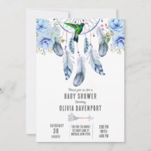 ブルードリームキャッチャーHummingbird男の子ベイビーシャワー