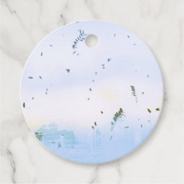 ブルードリームグリーンリーフパーティーデザインの好意 フェイバータグ