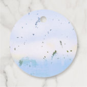 ブルードリームグリーンリーフパーティーデザインの好意 フェイバータグ (裏面)