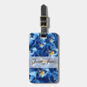 ブルードリーム、バラカスタムフローララゲージタグ ラゲッジタグ (正面縦)