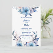 ブルードリーム：パーソナライズされた結婚式招待状 招待状 (スタンド正面)