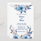 ブルードリーム：パーソナライズされた結婚式招待状 招待状 (正面/裏面)