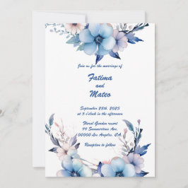 ブルードリーム：パーソナライズされた結婚式招待状 招待状