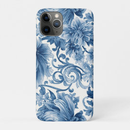ブルードリーム | 花の水彩画シノワズリ iPhone 11 PROケース