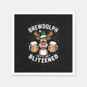 ブルードルフが祝福されたクリスマスのトナカイBを得よう スタンダードカクテルナプキン (正面)