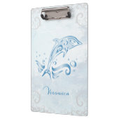 ブルードルフィンクリップボパーソナライズされたード クリップボード (左)