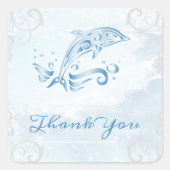 ブルードルフィンサンキューステッカー スクエアシール (正面)