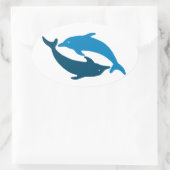 ブルードルフィンデュエット 楕円形シール (バッグ)