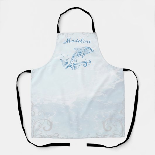 ブルードルフィンパーソナライズされたエプロン エプロン (正面)
