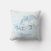 ブルードルフィンパーソナライズされた装飾用クッション クッション (正面)